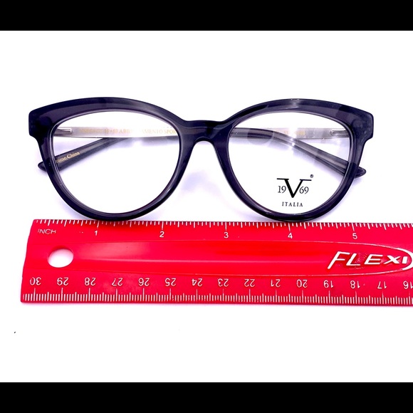 Retro Look Cat-Eye Glasses Black Acetate & Gunmetal Temples - Picture 9 of 15